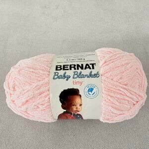 Bernat Baby Blanket Tiny Yarn Hush Pink 3.5oz Chenille Soft Polyester